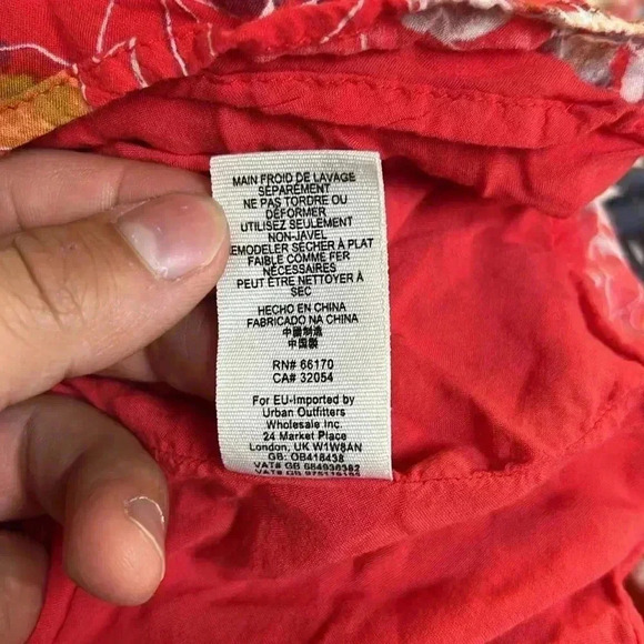 Free People All Eyes on You Mini Swing Dress Floral Red Size 2 - Picture 8 of 9